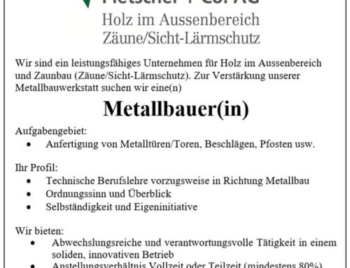 Metallbauer(in) gesucht!